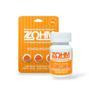 ZOHM 22mg Tangerine Dream 7-OH tablets bottle and blister card